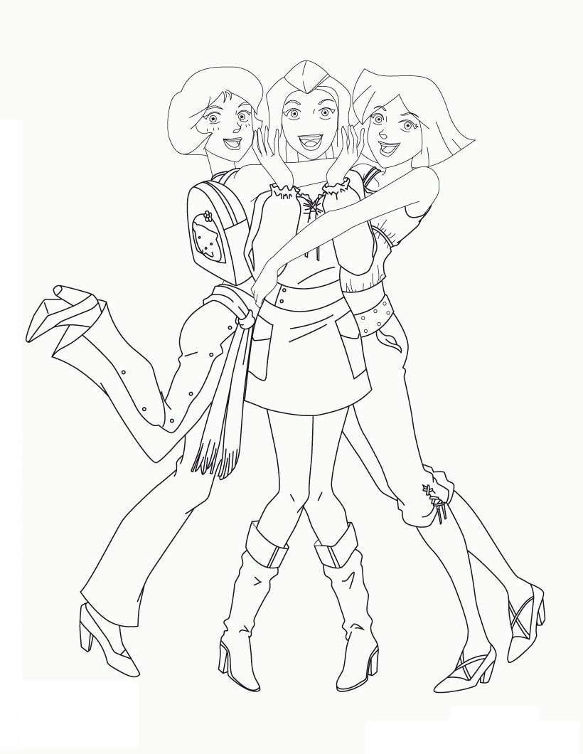 Kolorowanka Alex i Clover przytulają Sam